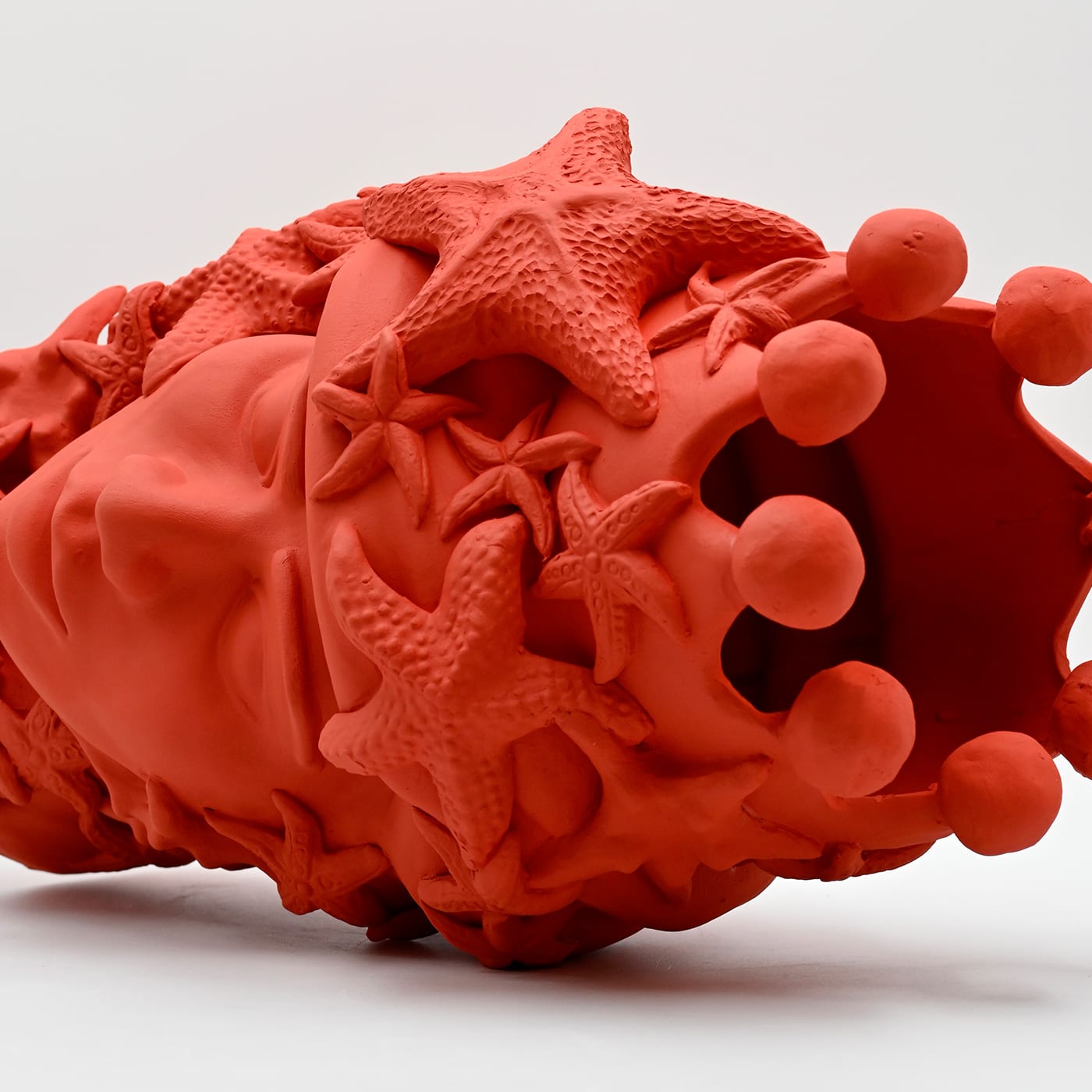 Sculpture Tête De Maure Rouge Artisanale
