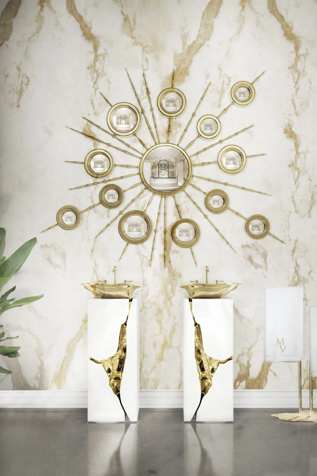 Lavabo Sur Colonne Crystal Flow