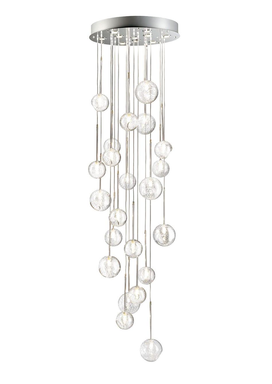 Lustre Cascade en Cristal Transparent