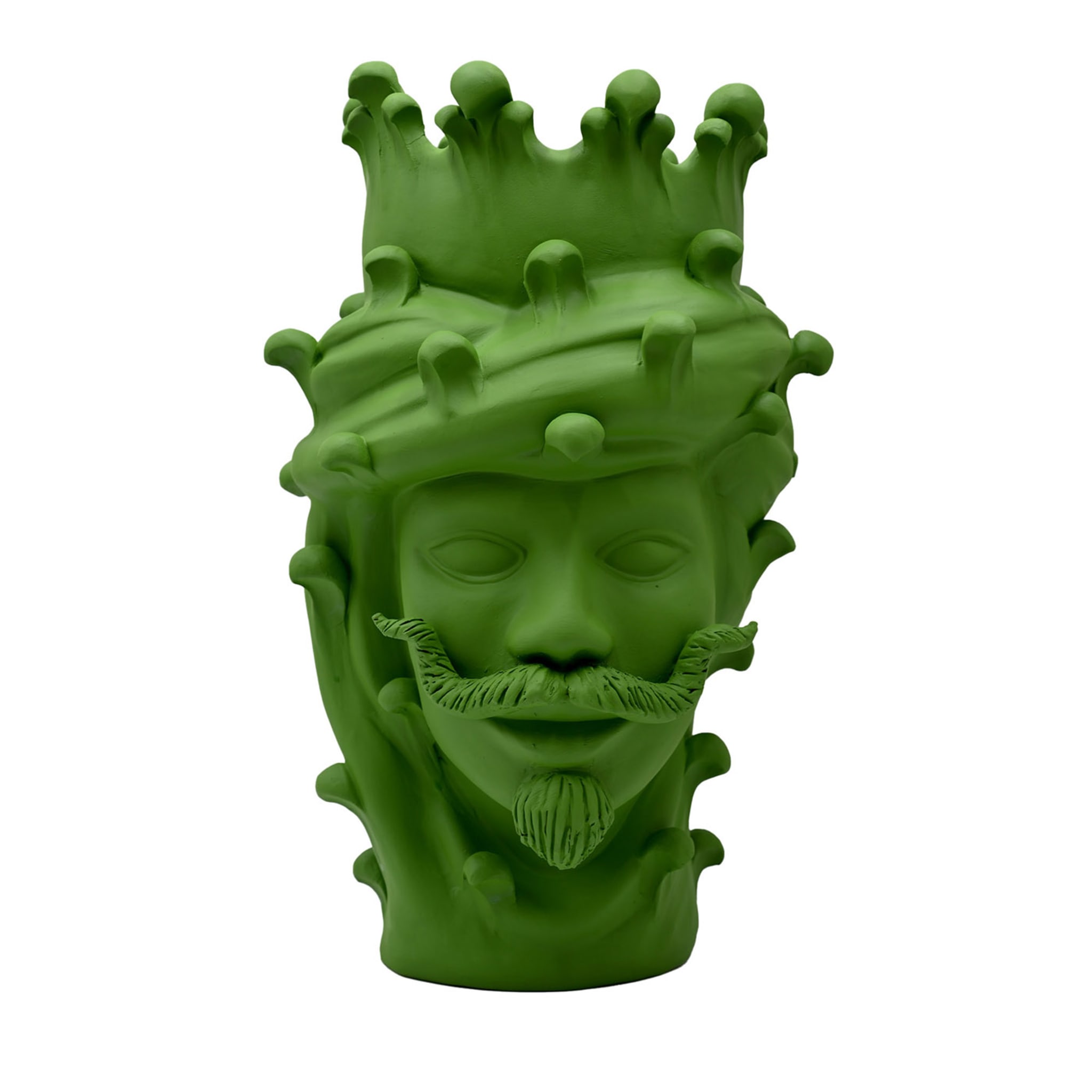 Sculpture Tête De Maure Vert Mat
