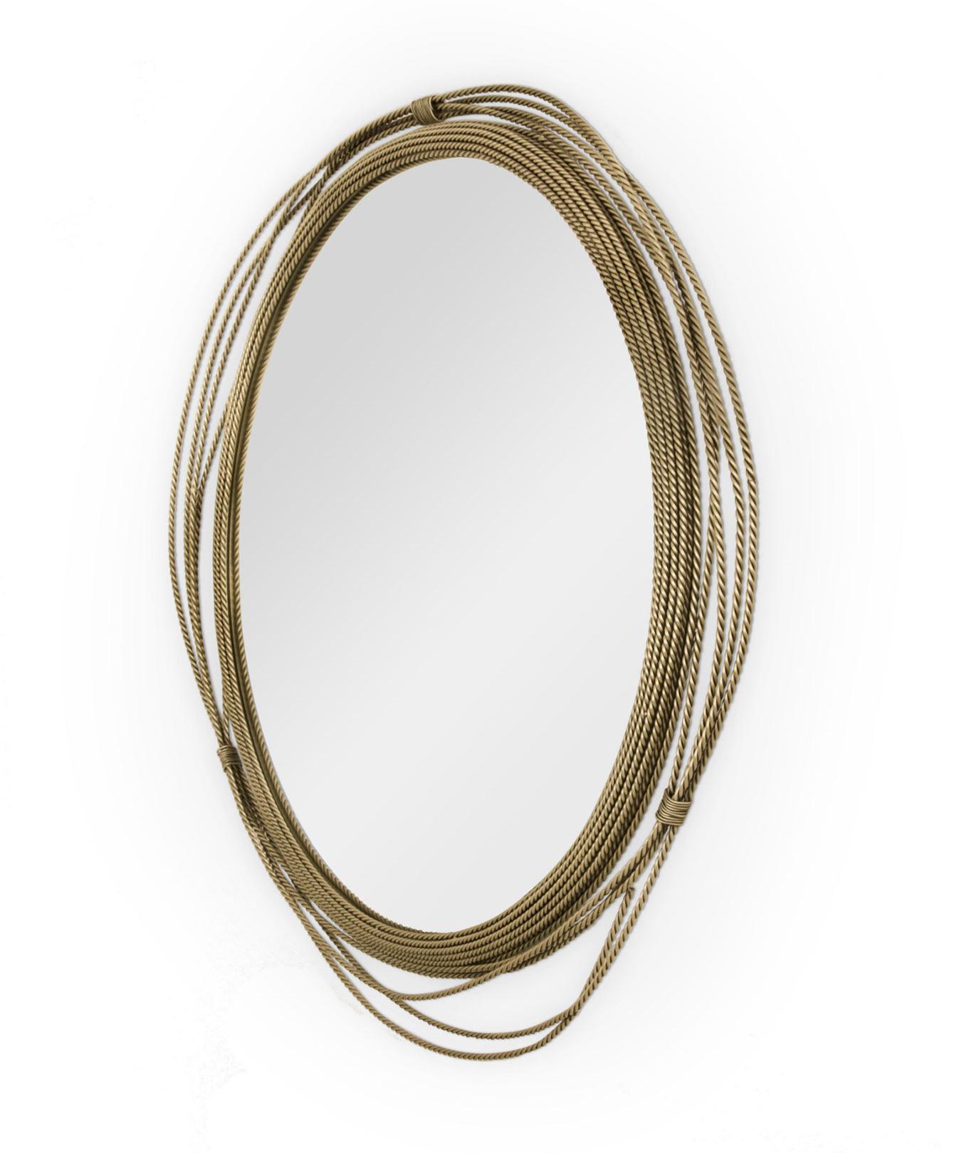 Miroir Mural Rond en Laiton
