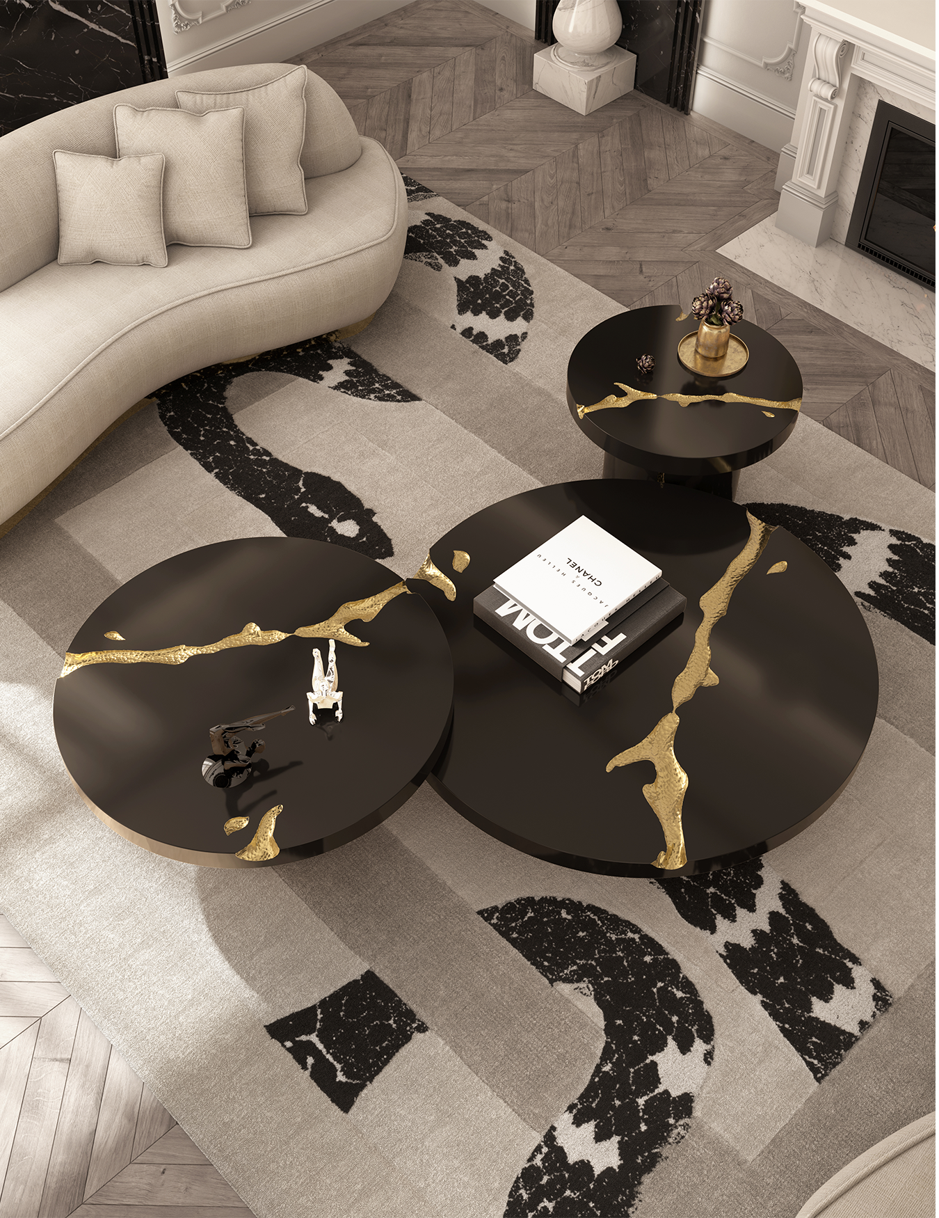 Tables Centre Dominion Noires x3 | Configuration: Big