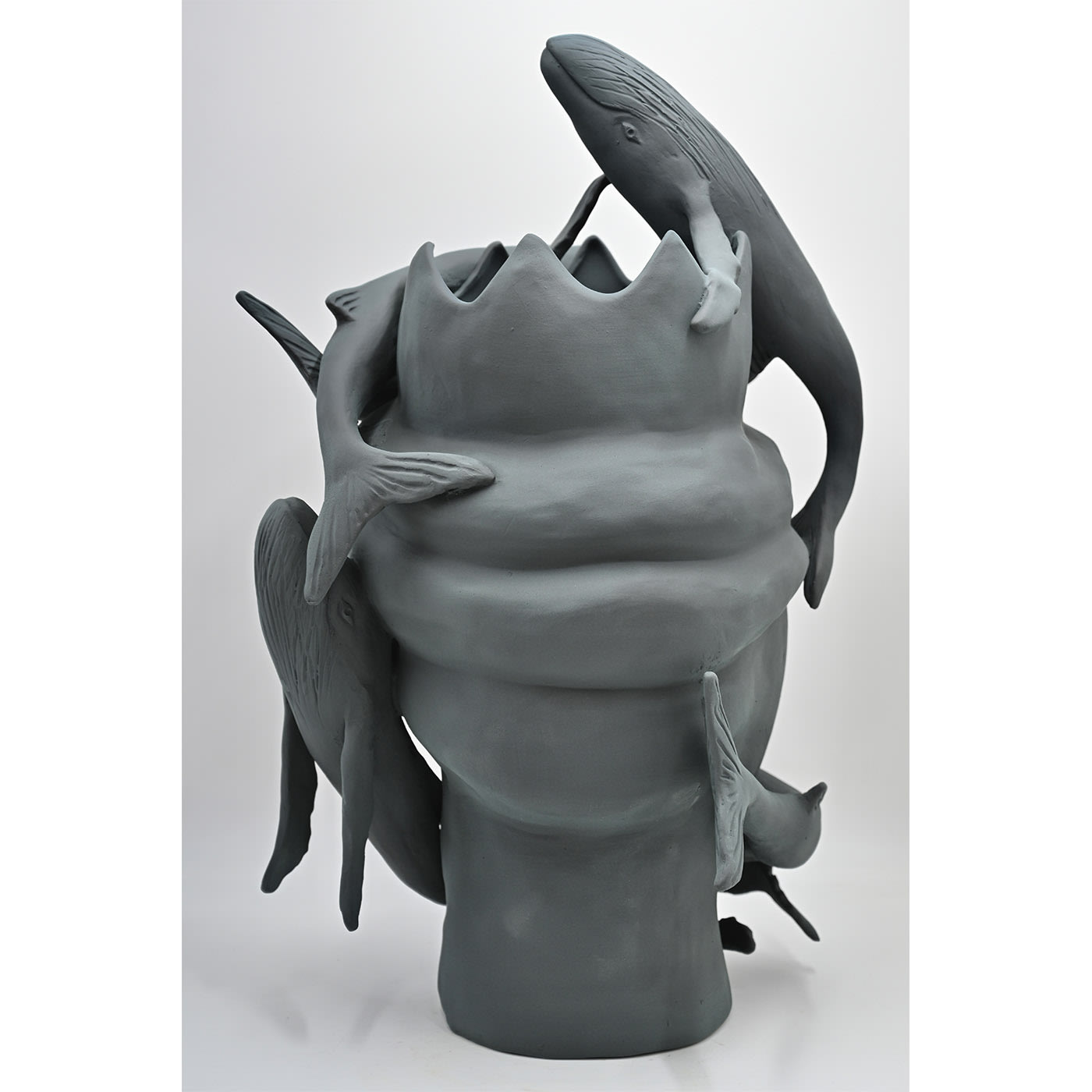 Sculpture Tête De Maure Grise
