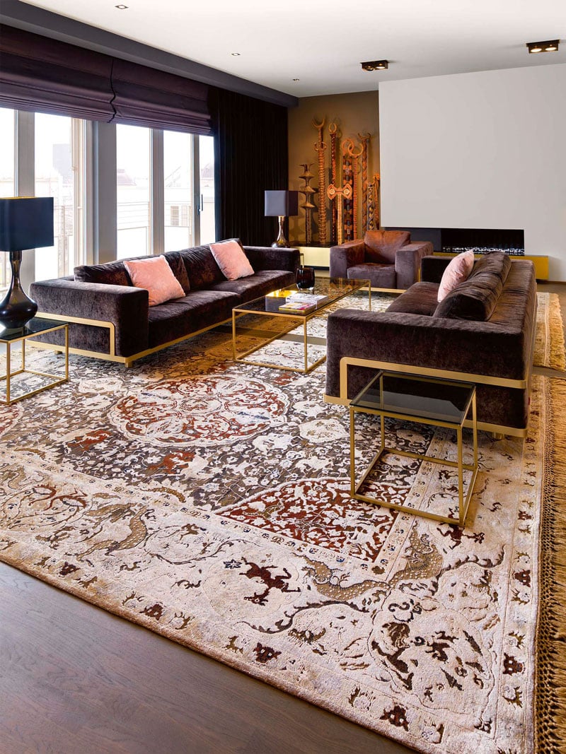 Tapis noué main Gold Luxe