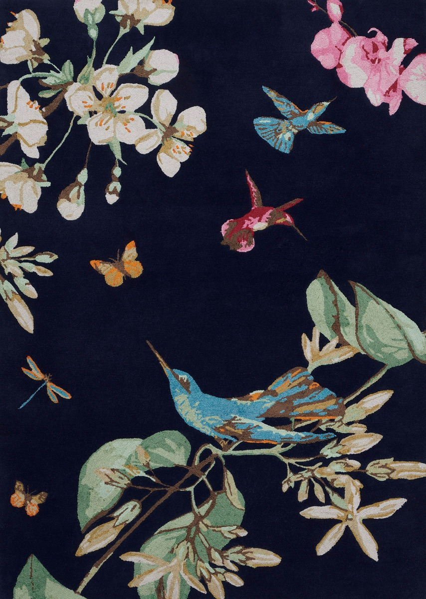Tapis Hummingbird Bleu Marine | Taille: 120 x 180 cm