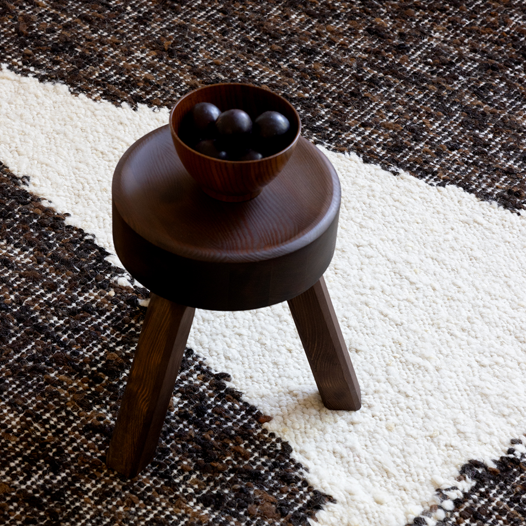 Tapis Artisan Fondement Chocolat/Crème