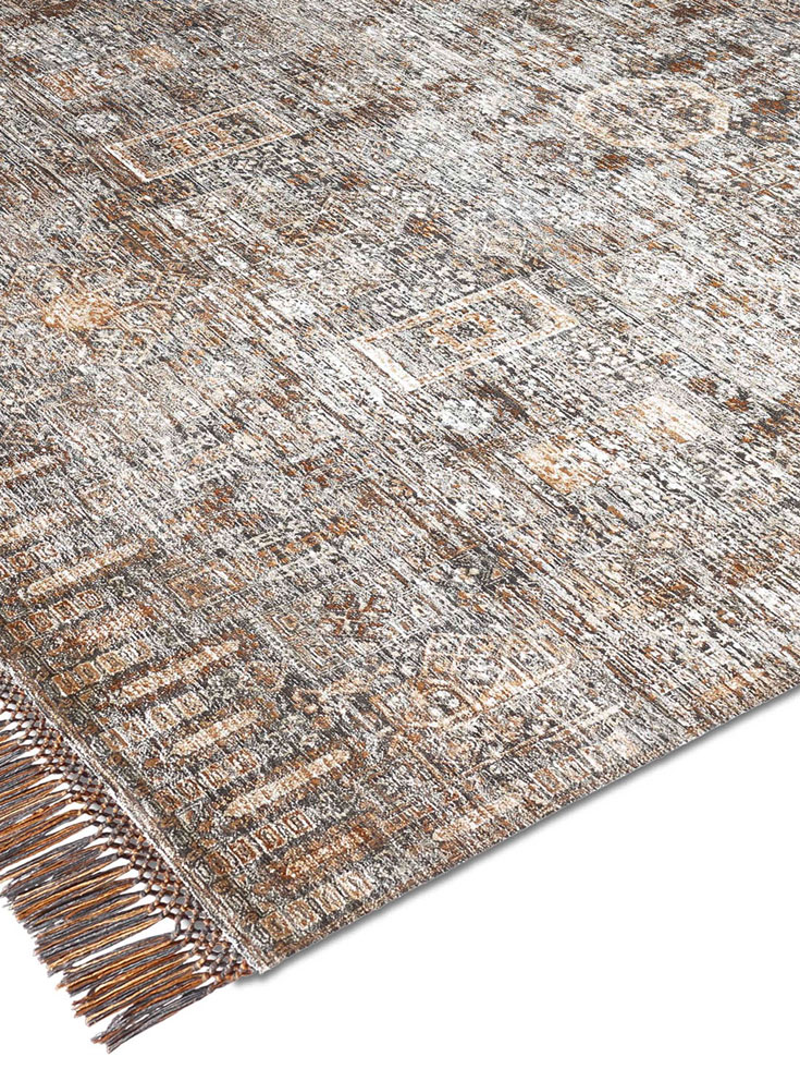 Tapis Agra No. 57 Original sur Fond Charbon | Taille: 170 x 240 cm
