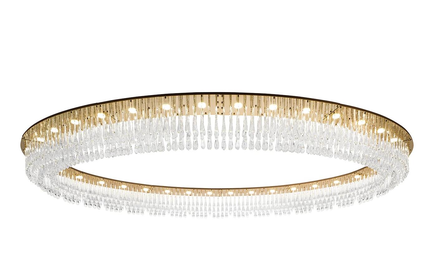Lustre Ovale avec Gouttes en Verre de Murano