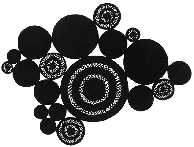 Tapis Tressé Noir