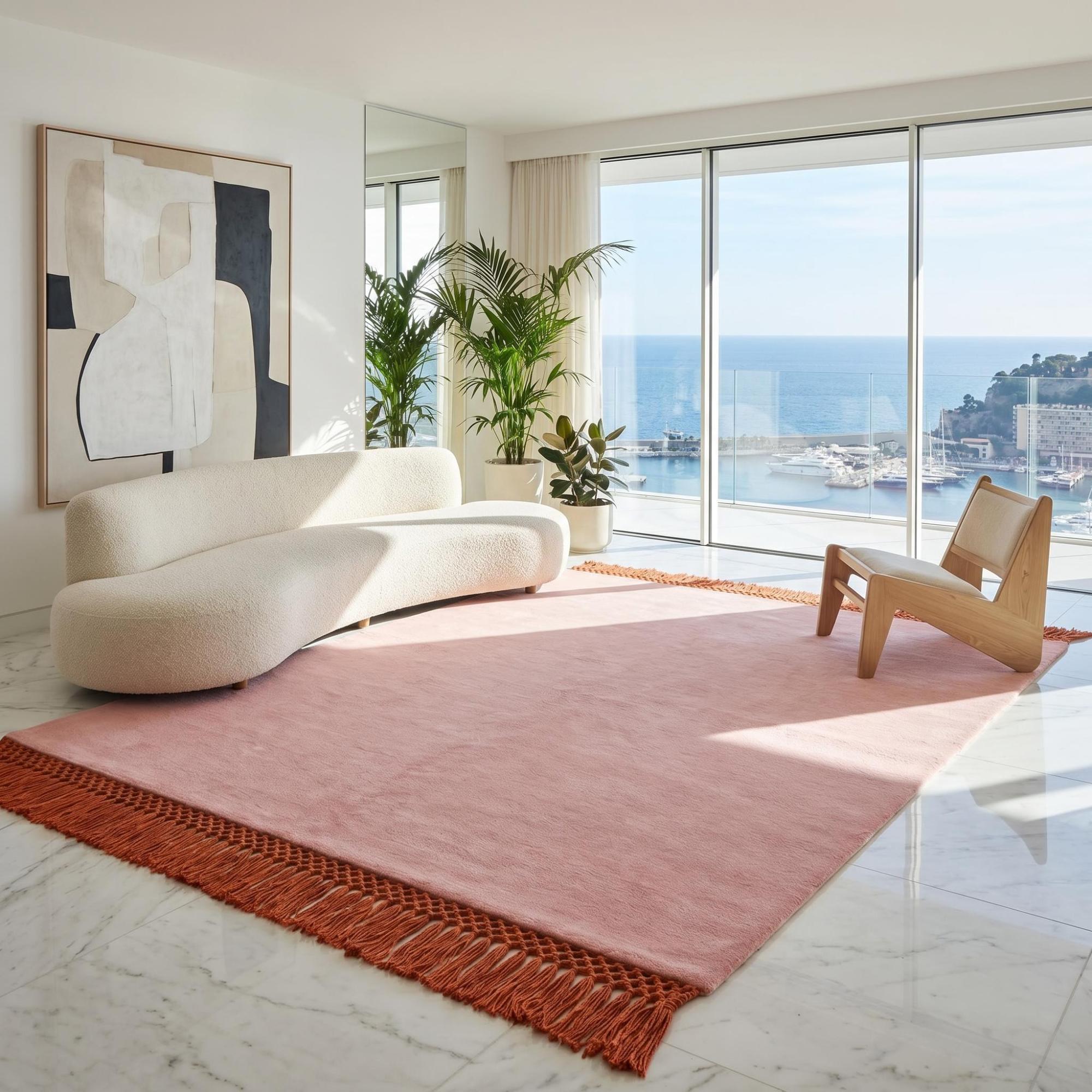 Tapis Minimal Fringe Blush