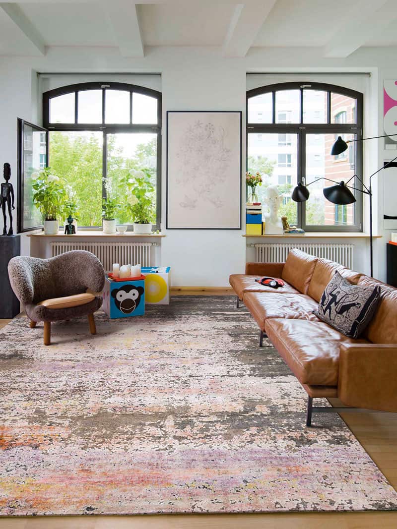 Tapis fait main de luxe Rose Doux