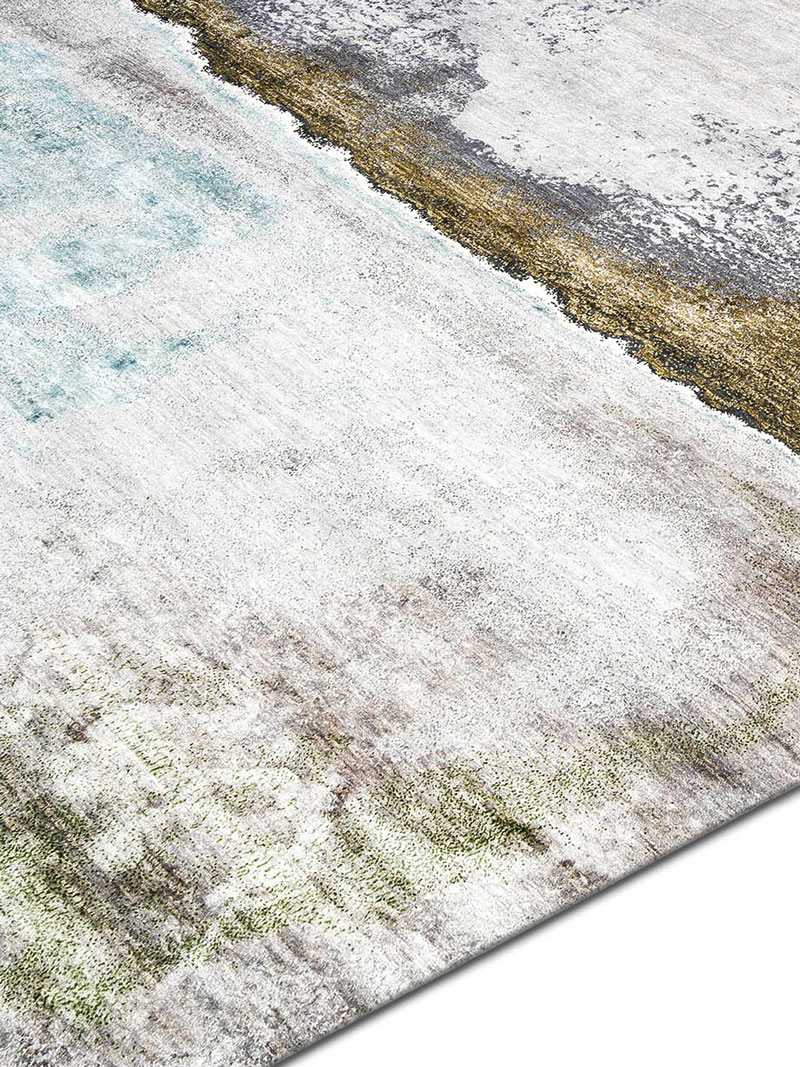 Tapis tissé main Vert Rouille