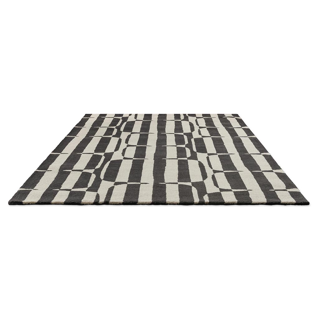 Tapis Bloc Rayé Charbon