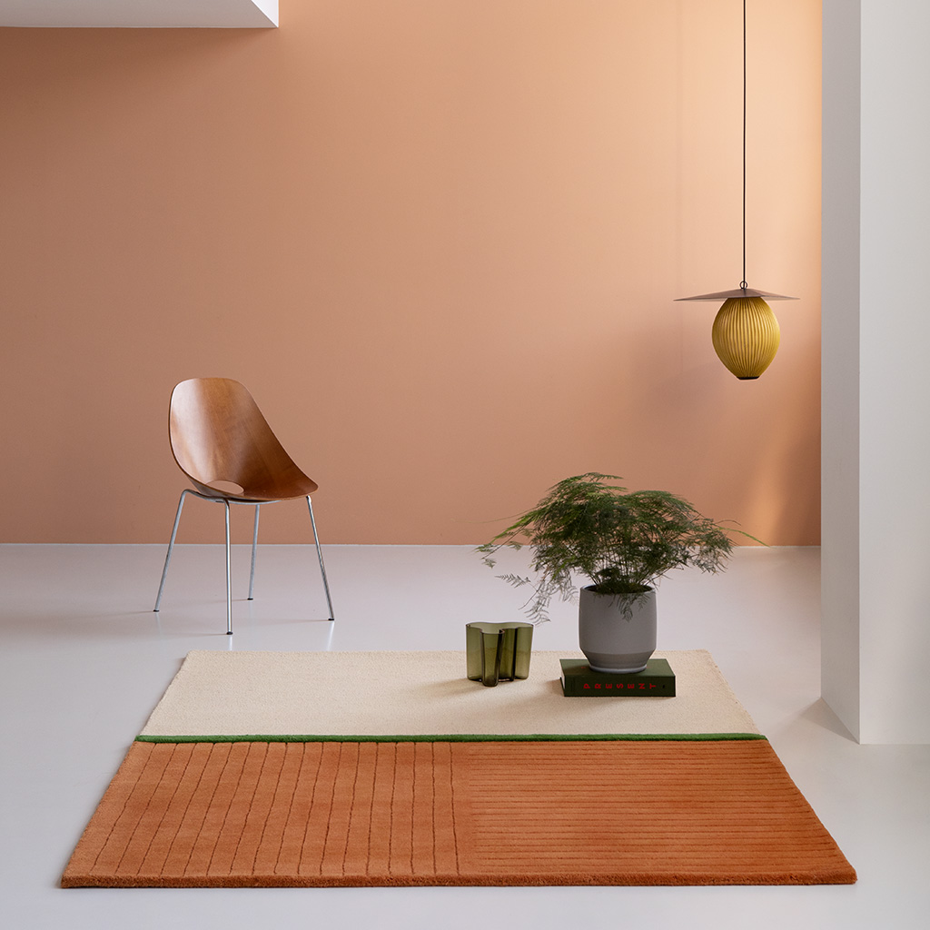 Tapis fait main Decor Rhythm Mandarine