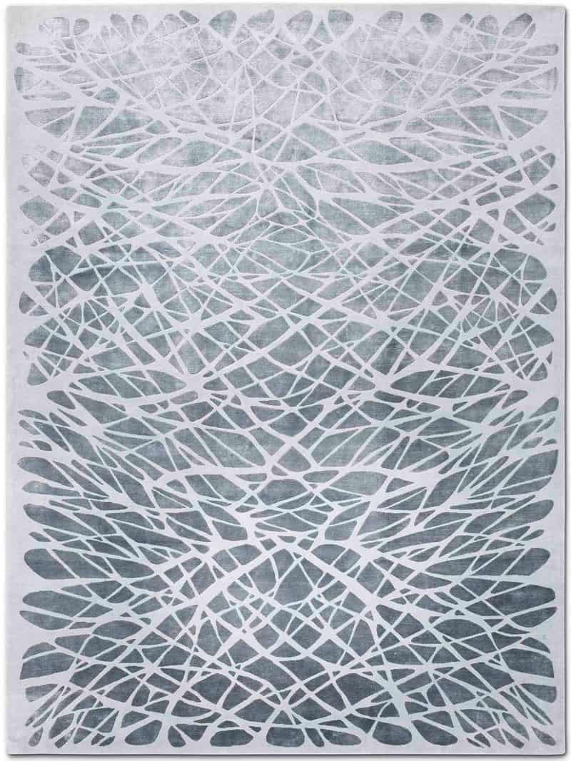 Tapis noué main de luxe Dresden Argenté