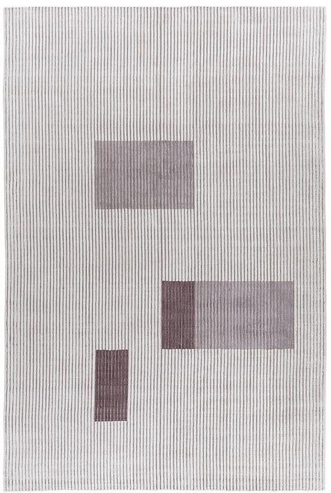 Tapis à Rayures en Viscose Tissé à la Main