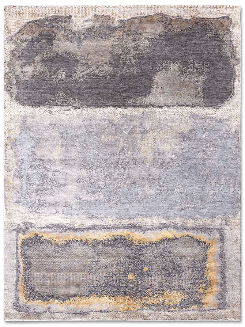 Tapis fait main de luxe Abstrait Argent