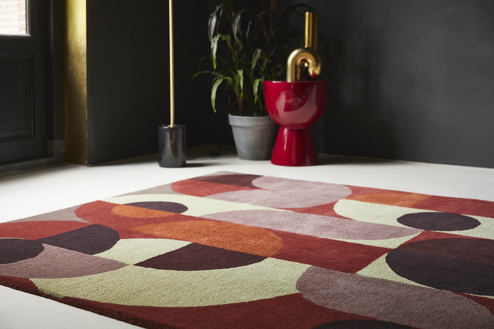 Tapis Decor Cosmo Rouge / Vert Pâle 95203 | Taille: 160 x 230 cm