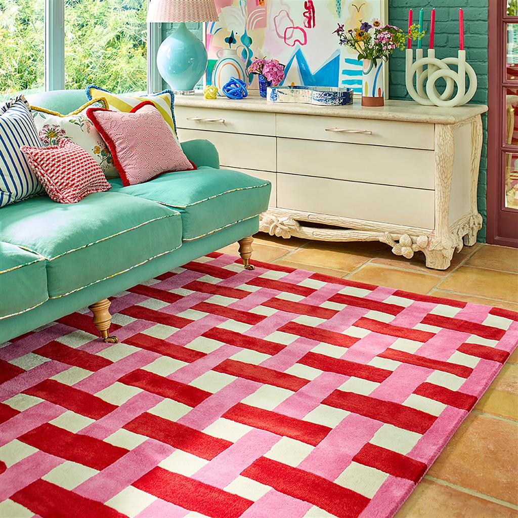Tapis Vannerie Corail/Rose