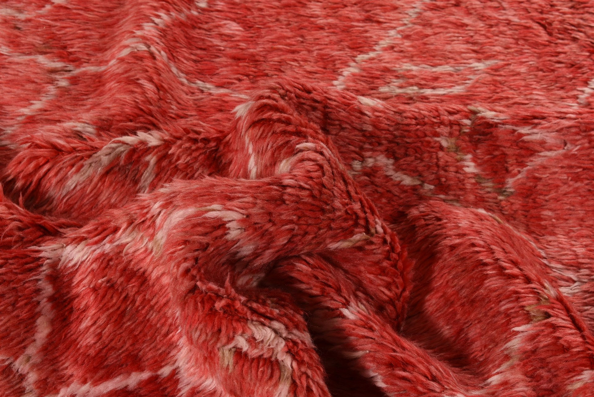 Tapis Berbère Rouge à Poil Long