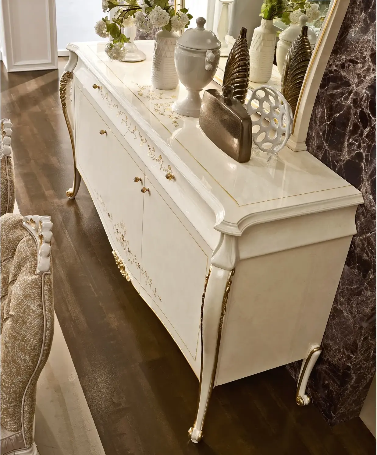 Buffet Italien Ivoire | Configuration: Avec miroir