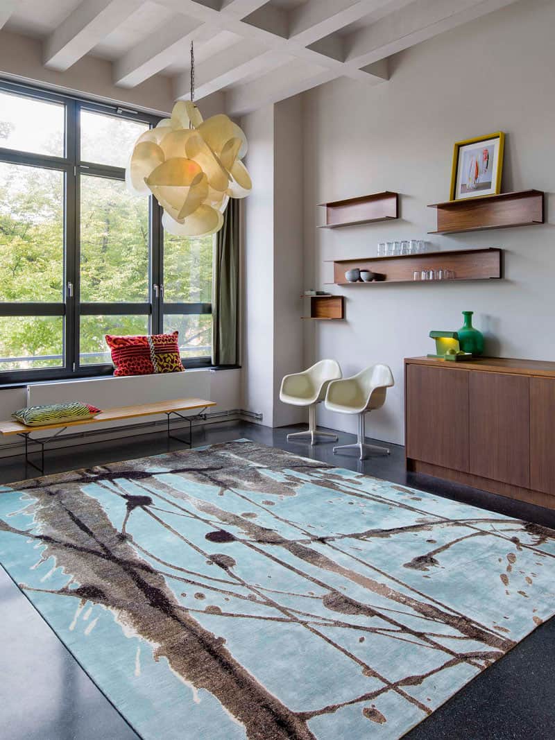 Tapis No. 06 Naturel sur Bleu Clair | Taille: 122 x 183 cm