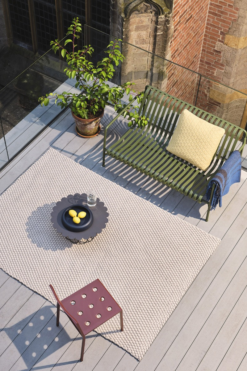 Tapis d’extérieur Lace Sauge / Sable Blanc