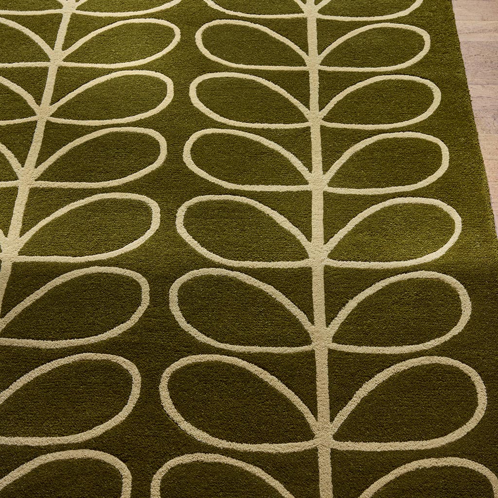 Linear Stem Olive Tapis | Taille: 250 × 350 cm