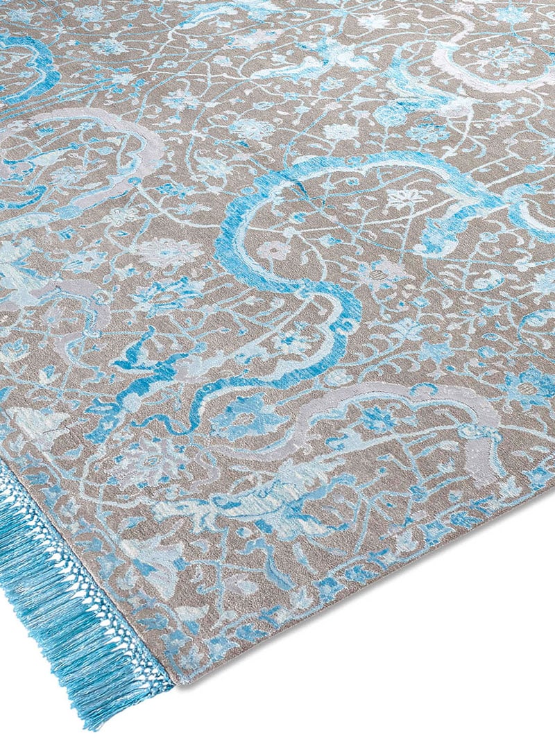 Tapis de luxe Tabriz Bleu | Taille: 183 x 274 cm
