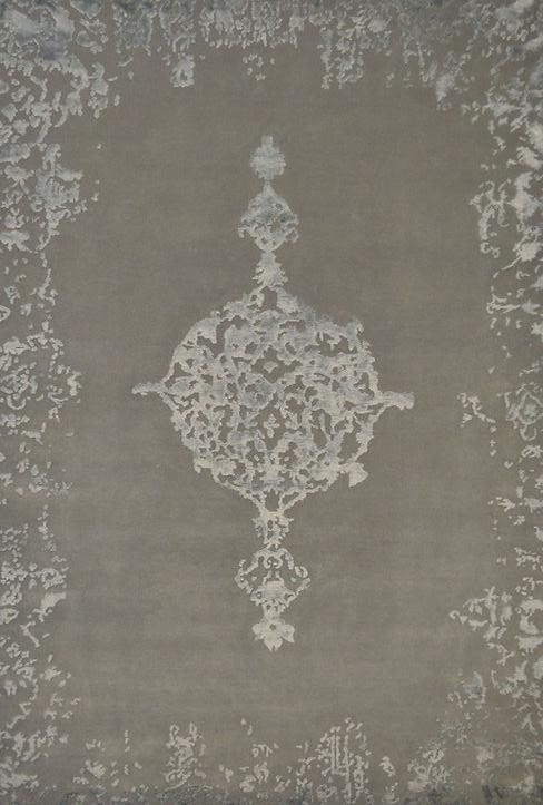 Tapis Indien Noué à la Main en Soie de Bambou