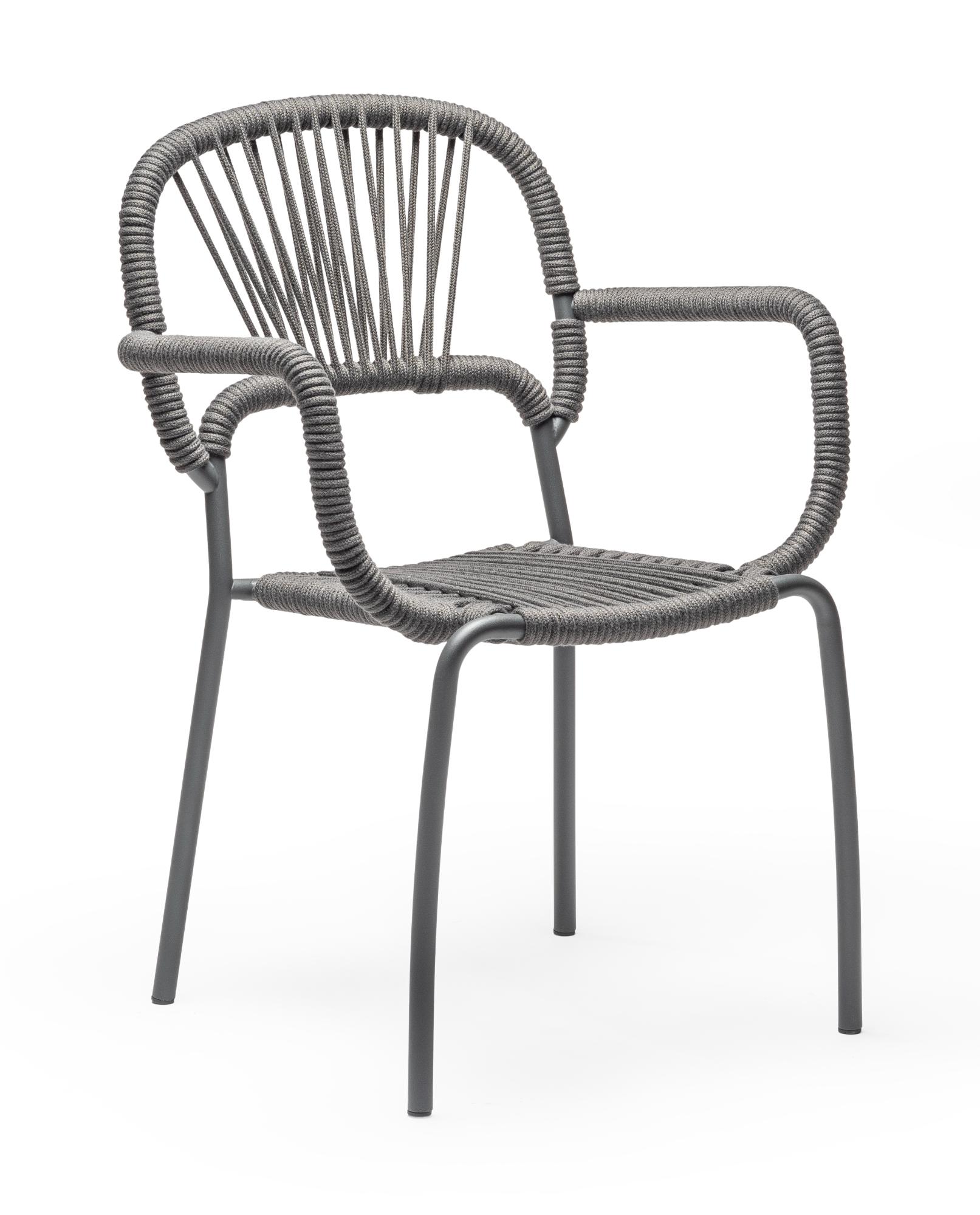 Chaise d'Extérieur Moyo Grise (Lot de 3)