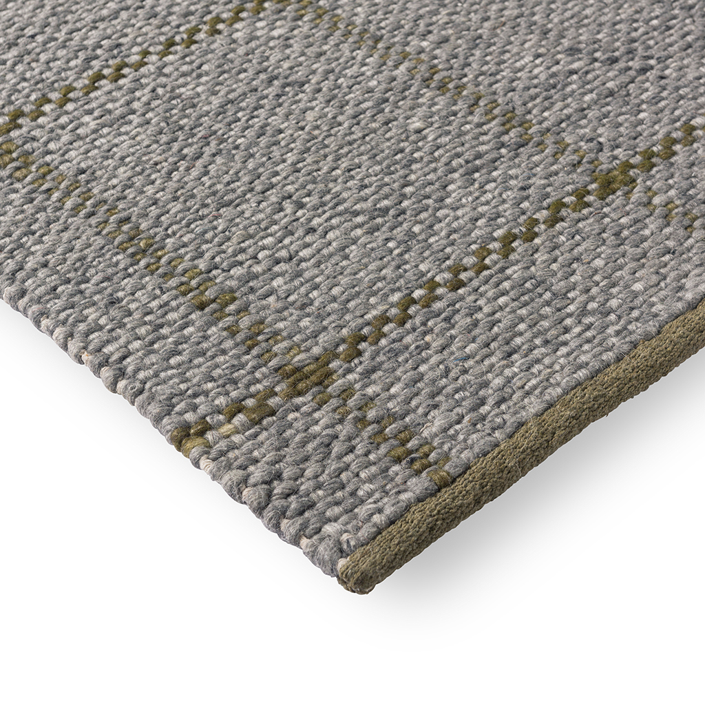 Tapis Artisan Matière Carreaux Ardoise/Olive