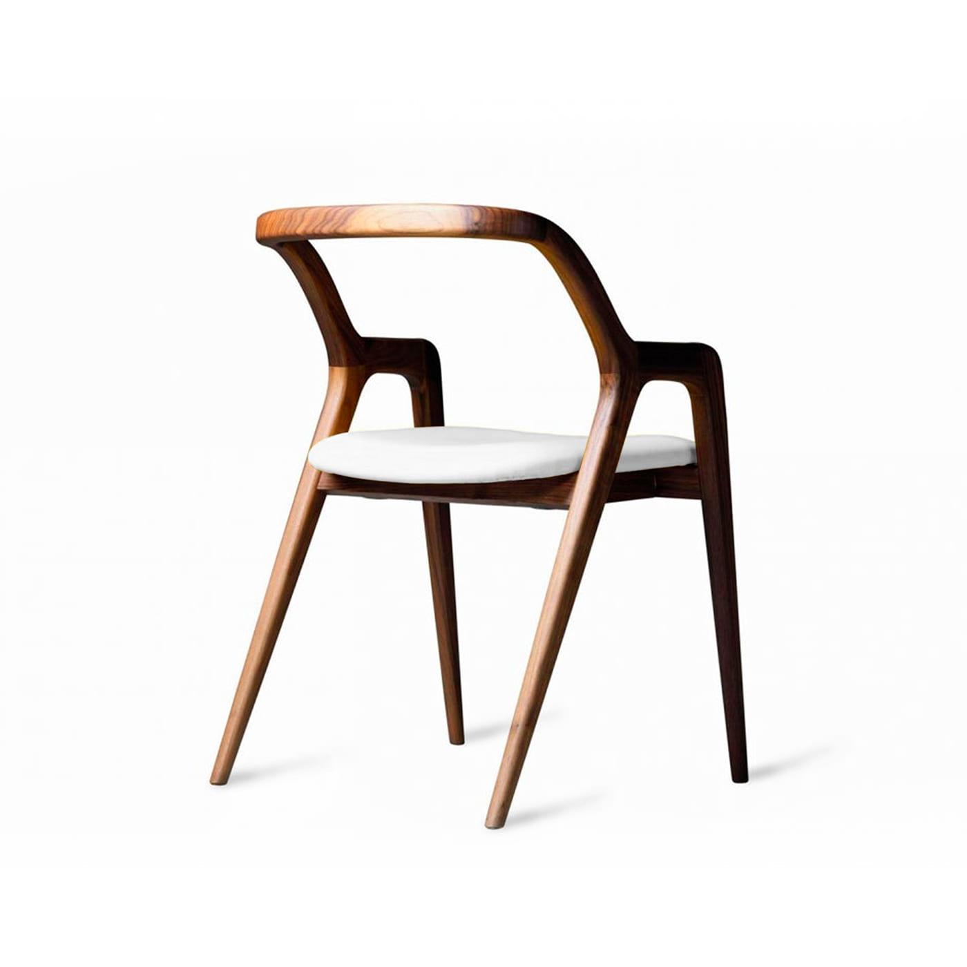 Chaise In Breve en Noyer Massif Naturel | Revêtement: Leather PANDORA 622