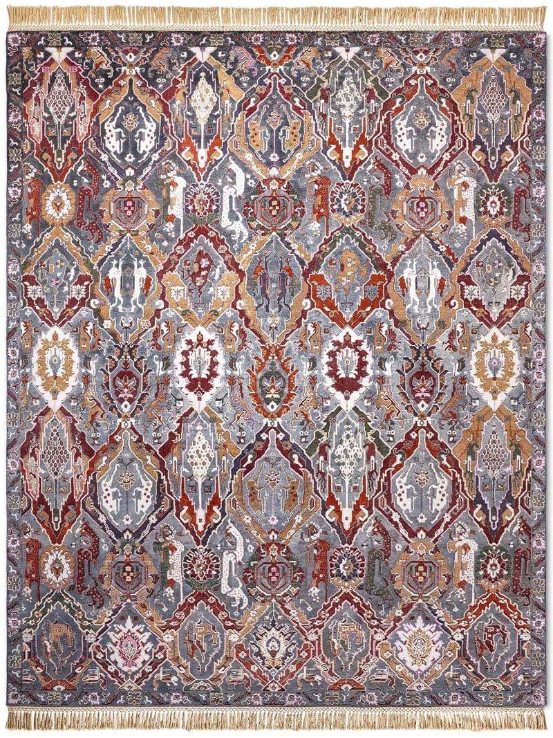 Tapis de luxe fait main KavaBagh Charbon