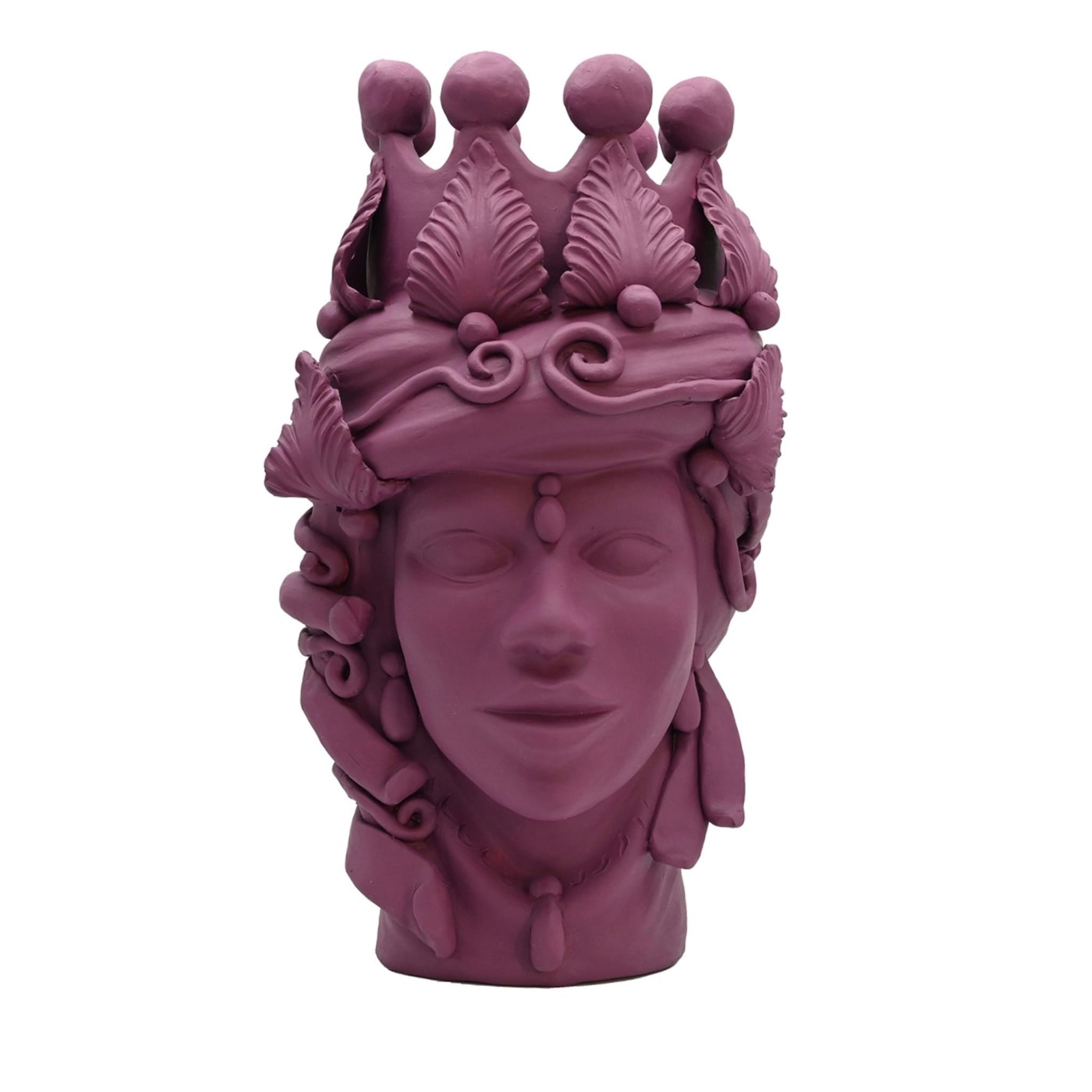 Sculpture Tête De Maure Violet Artisanale