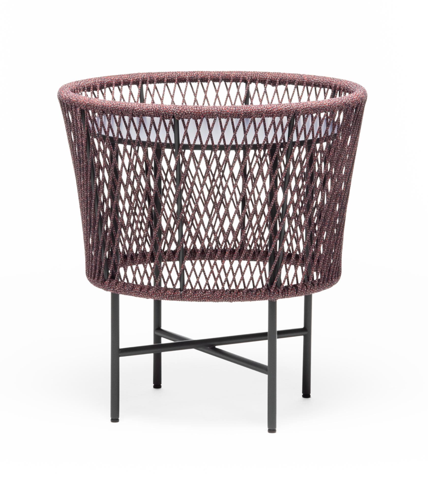 Table Basse de Jardin Ronde Bleue et Rouge Tamburo SM