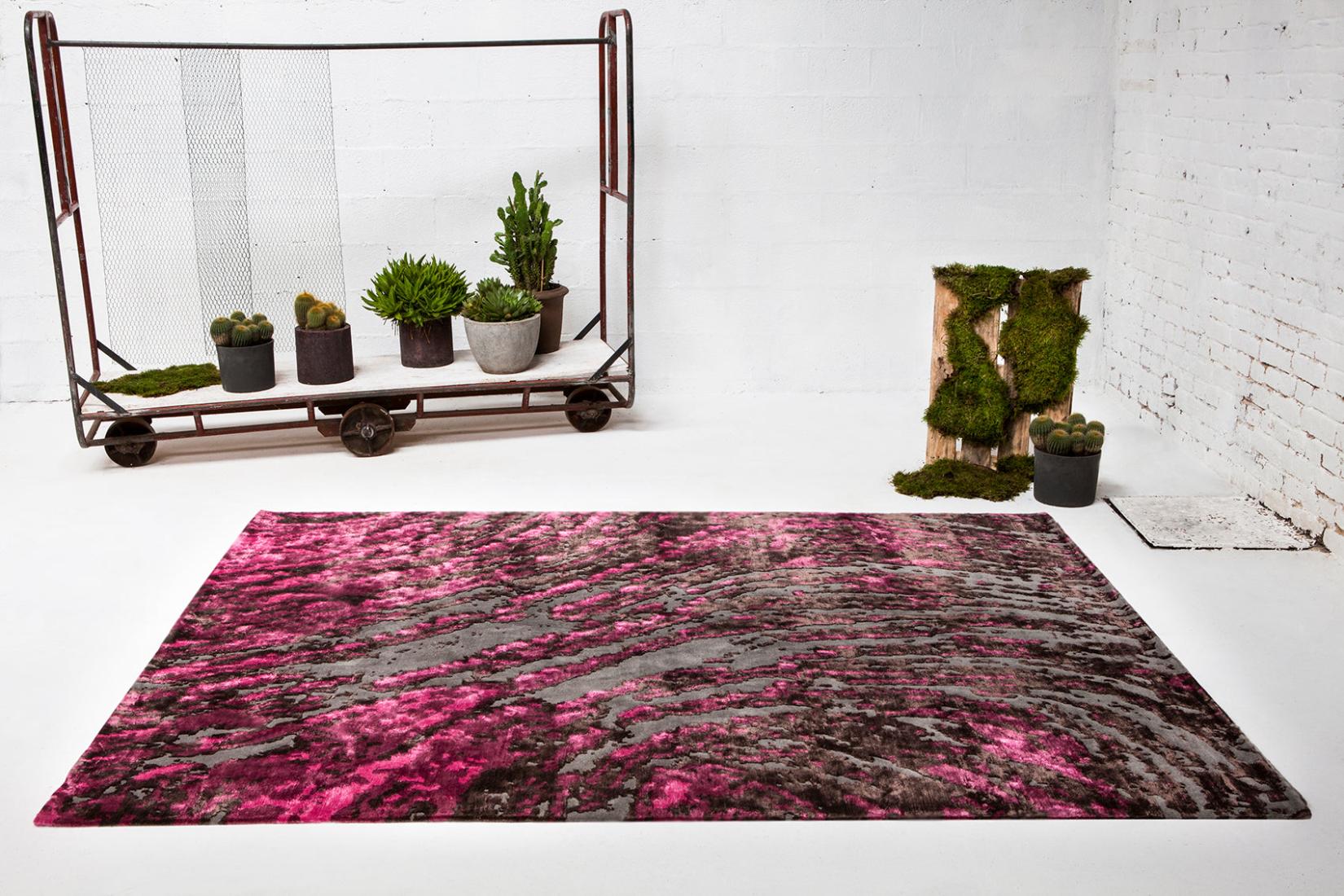 Tapis Herbe rose fuchsia