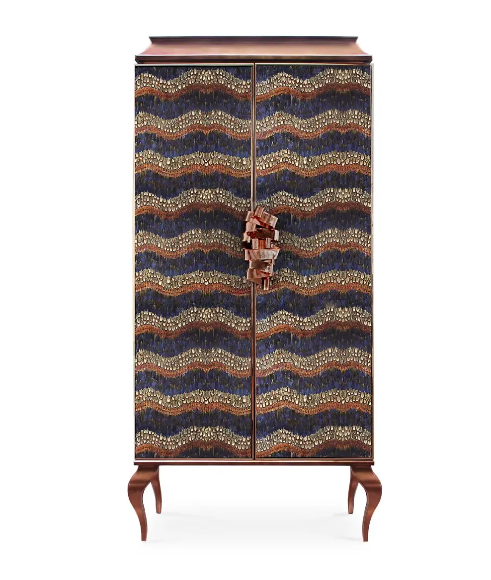 Armoire Divine Plumes de Paon & Faisan Violette