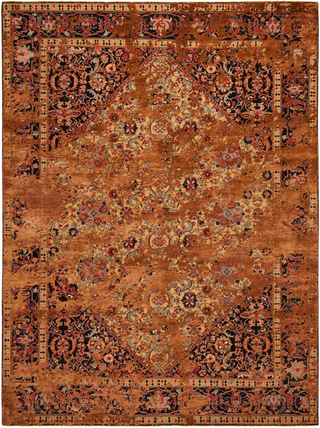 Tapis Serapi Queensbury Double Ciel Jaune A 041 Soie | Taille: 300 x 400 cm