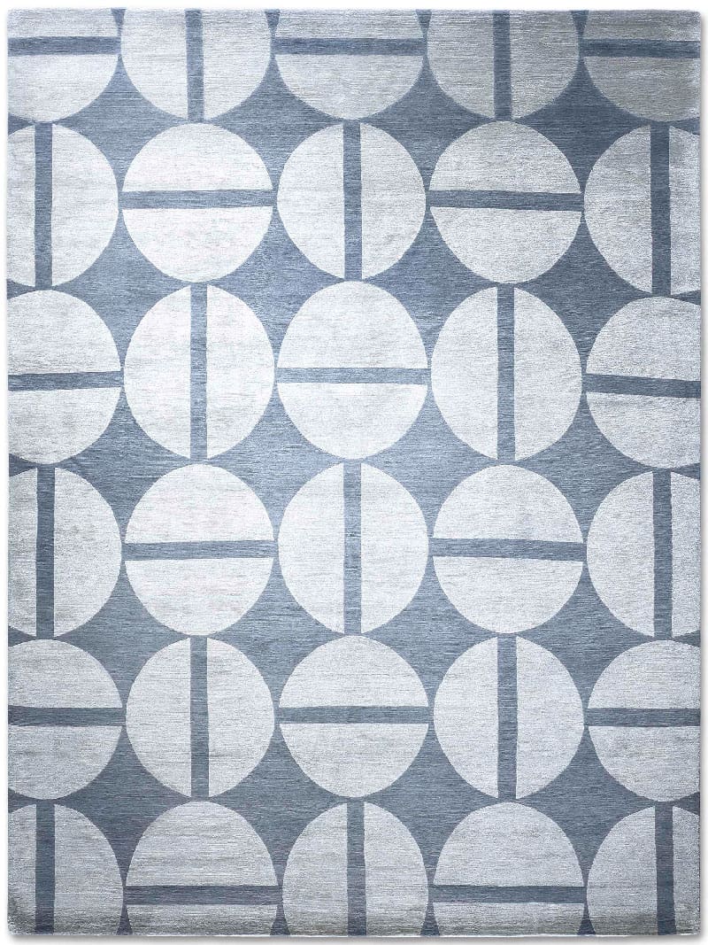 Tapis noué main Argent