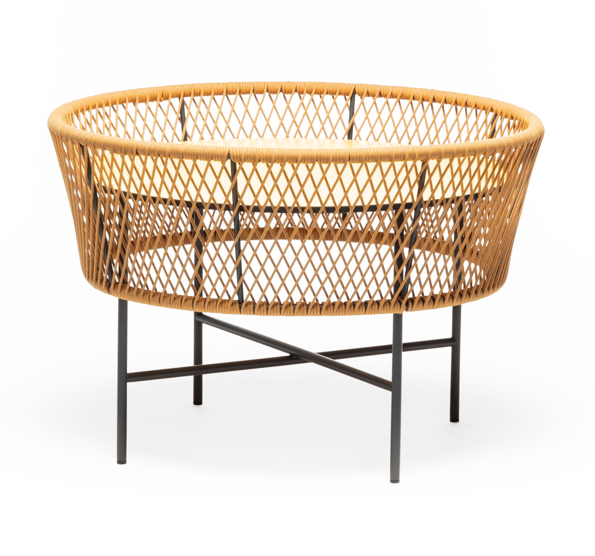 Table Basse de Jardin Ronde Jaune Tamburo ME
