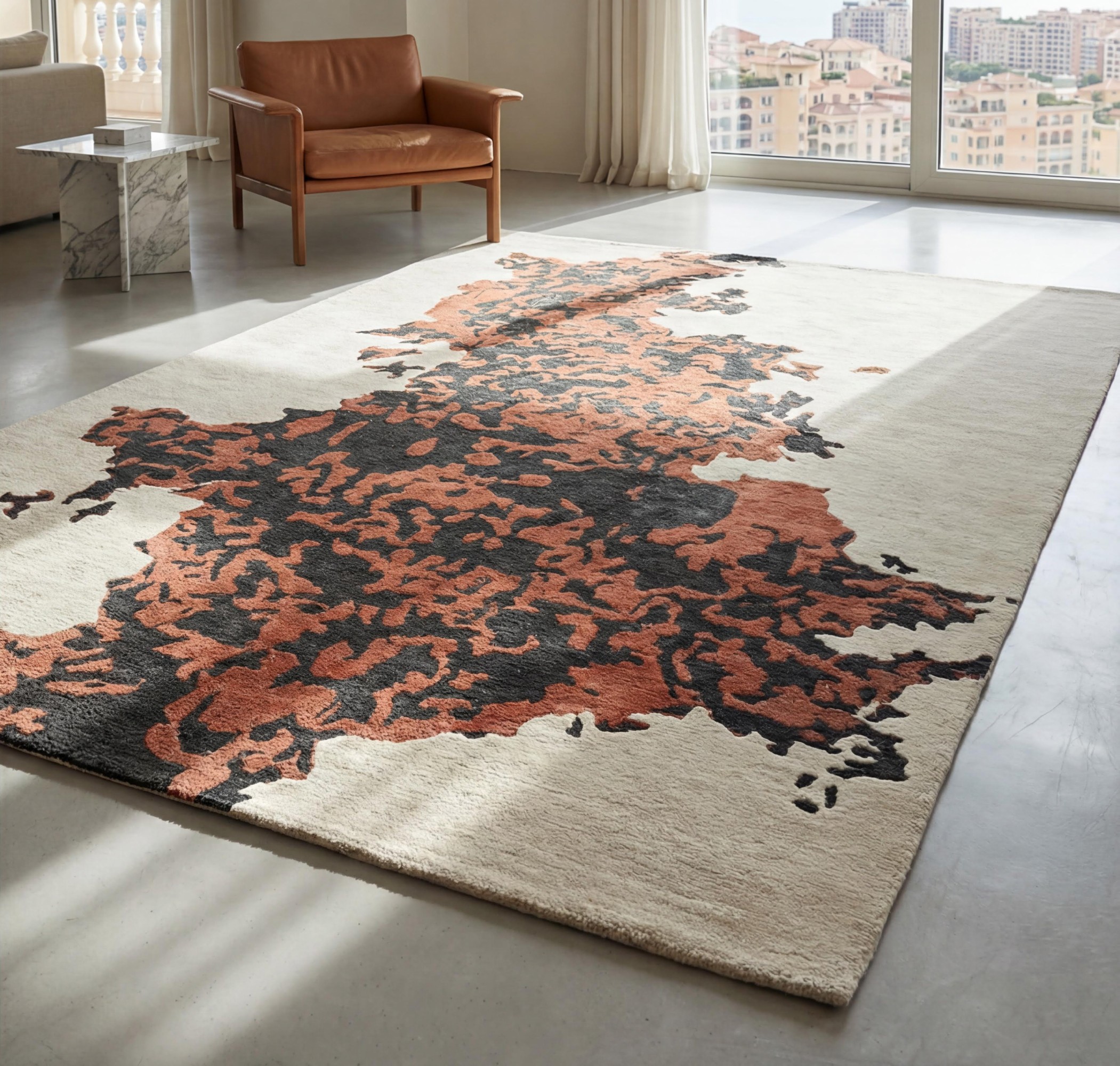 Tapis contemporain Rust Fragment