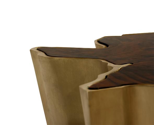 Petite Table d'Appoint à Bord Naturel