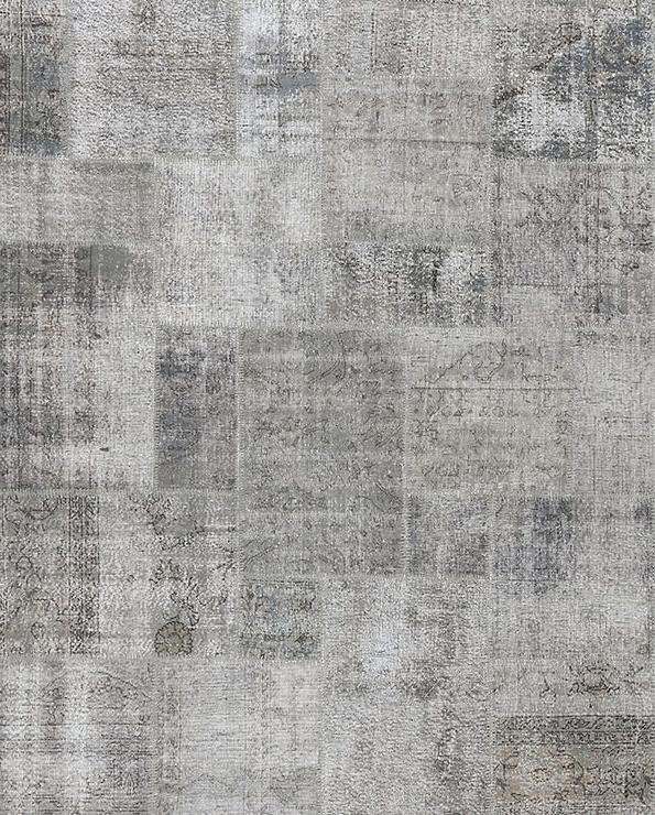 Tapis Patchwork Gris Clair