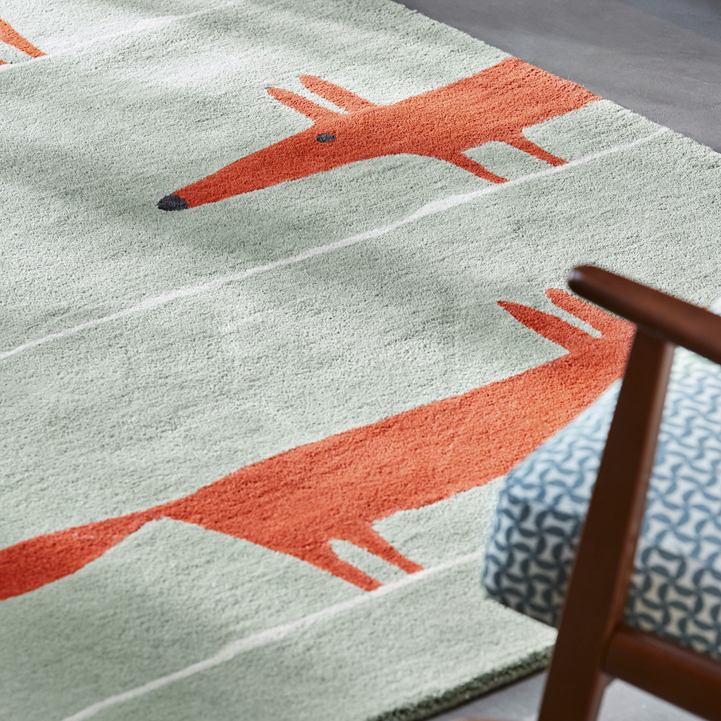 Tapis Mr. Fox Menthe / Coquelicot | Taille: 120 x 180 cm