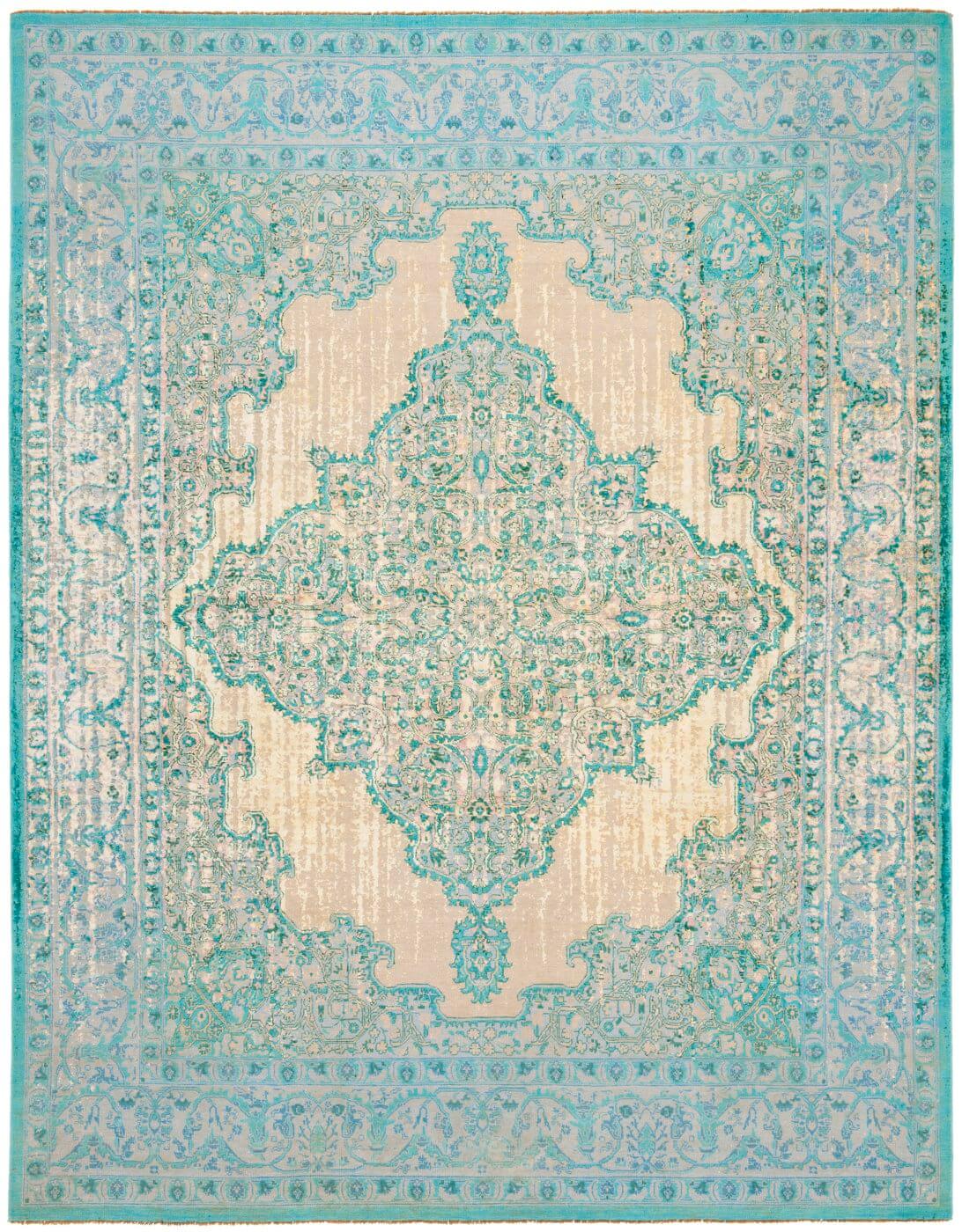 Tapis Tabriz Fashion Double Vendetta Aqua Rose