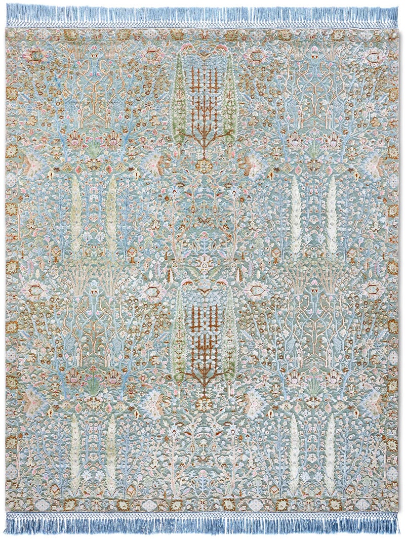 Tapis de luxe Jardin de Pins Bleu
