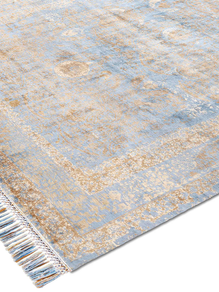 Tapis de luxe Or / Bleu | Taille: 274 x 365 cm