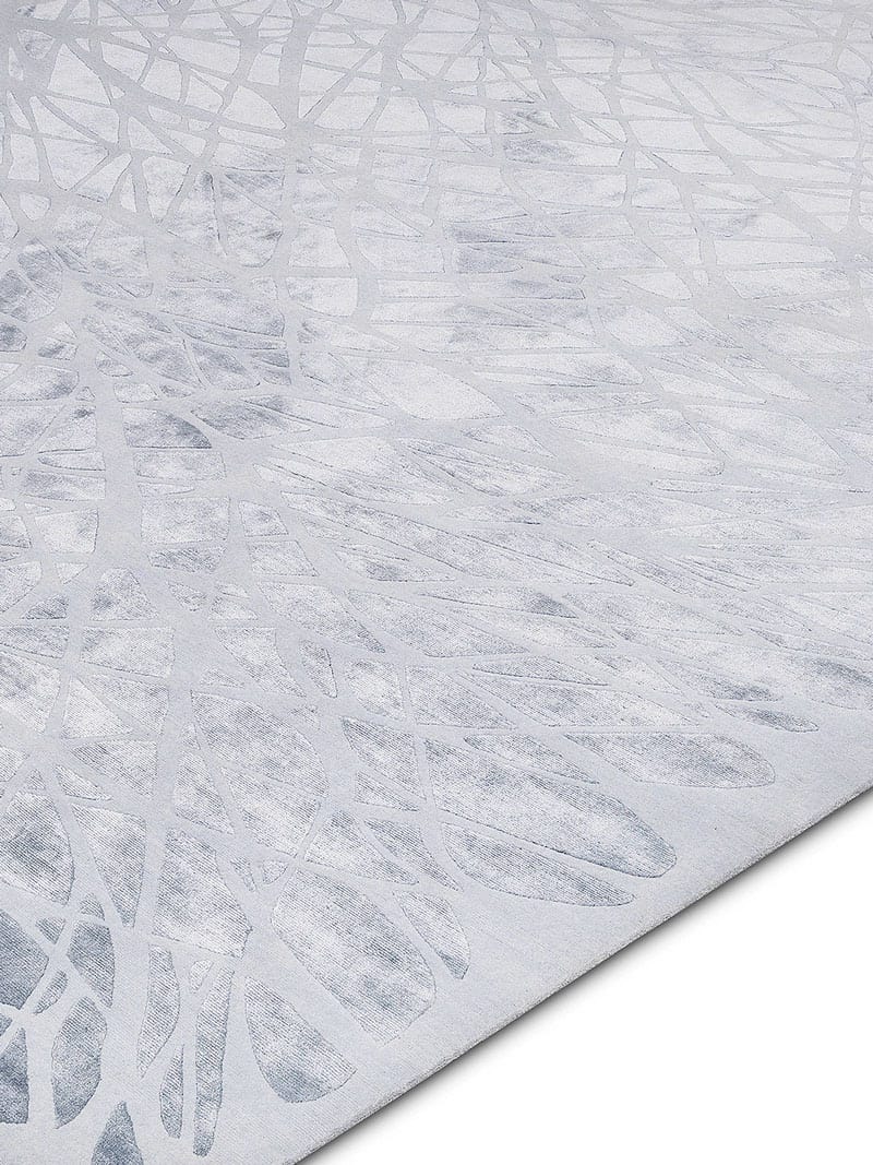 Tapis noué main de luxe Dresden Argenté