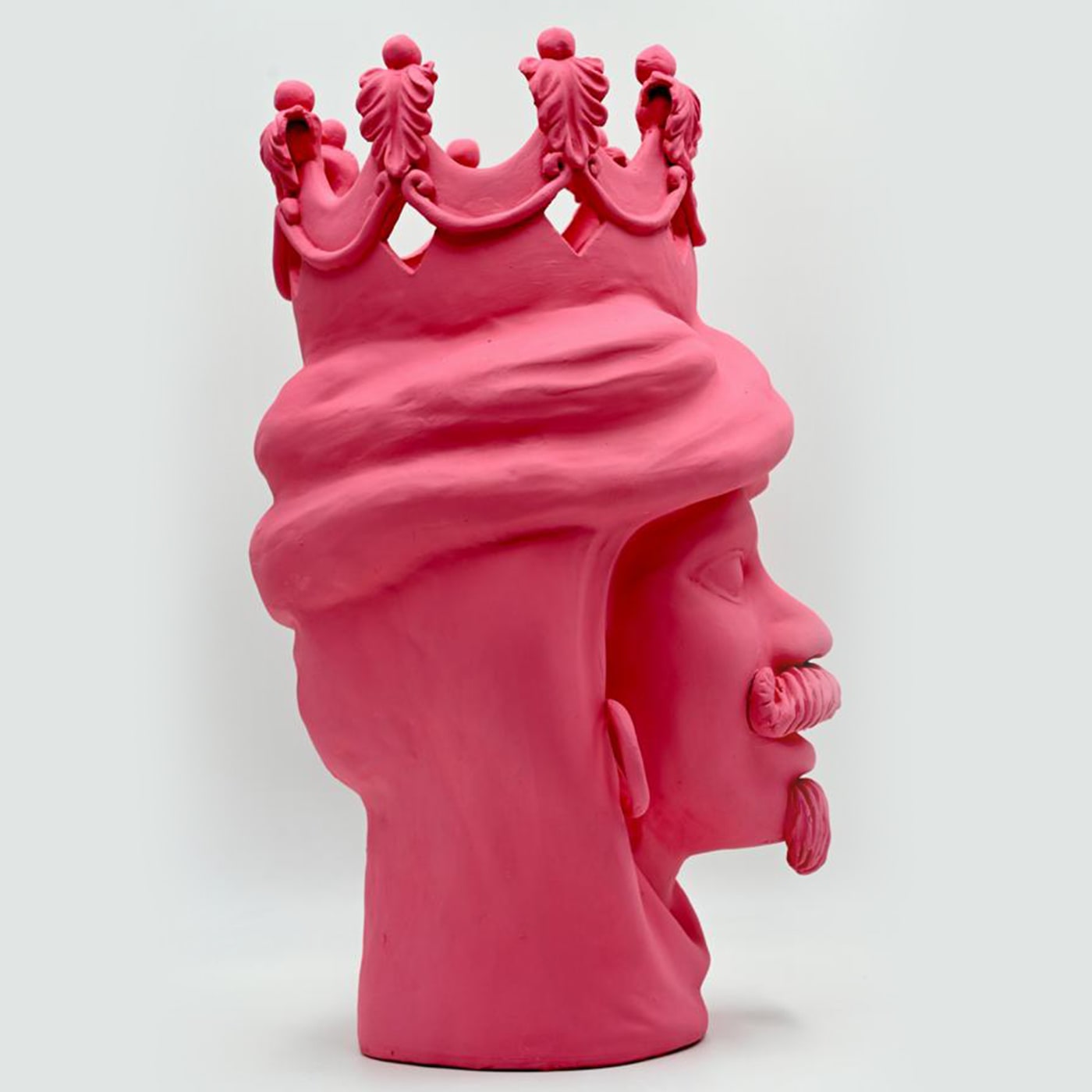 Sculpture Tête De Maure Rose